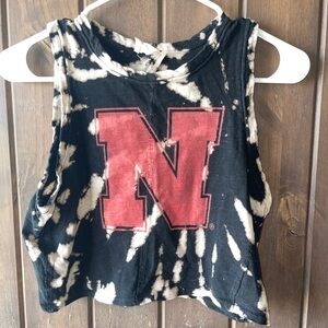 Peach Love California Black and Cream Graphic Crop Top